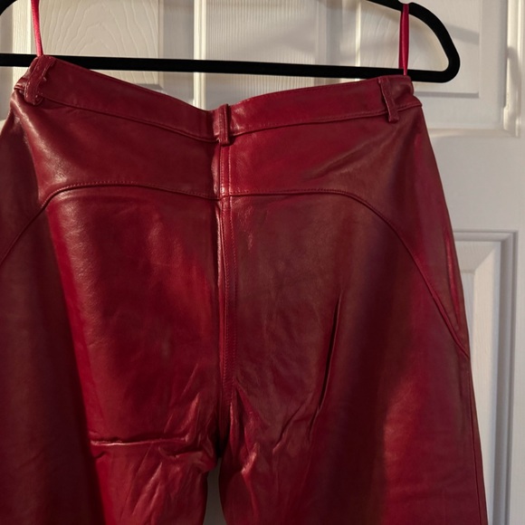 Red Leather Pants-Size 10 Newport News (Vintage!) - Picture 3 of 6